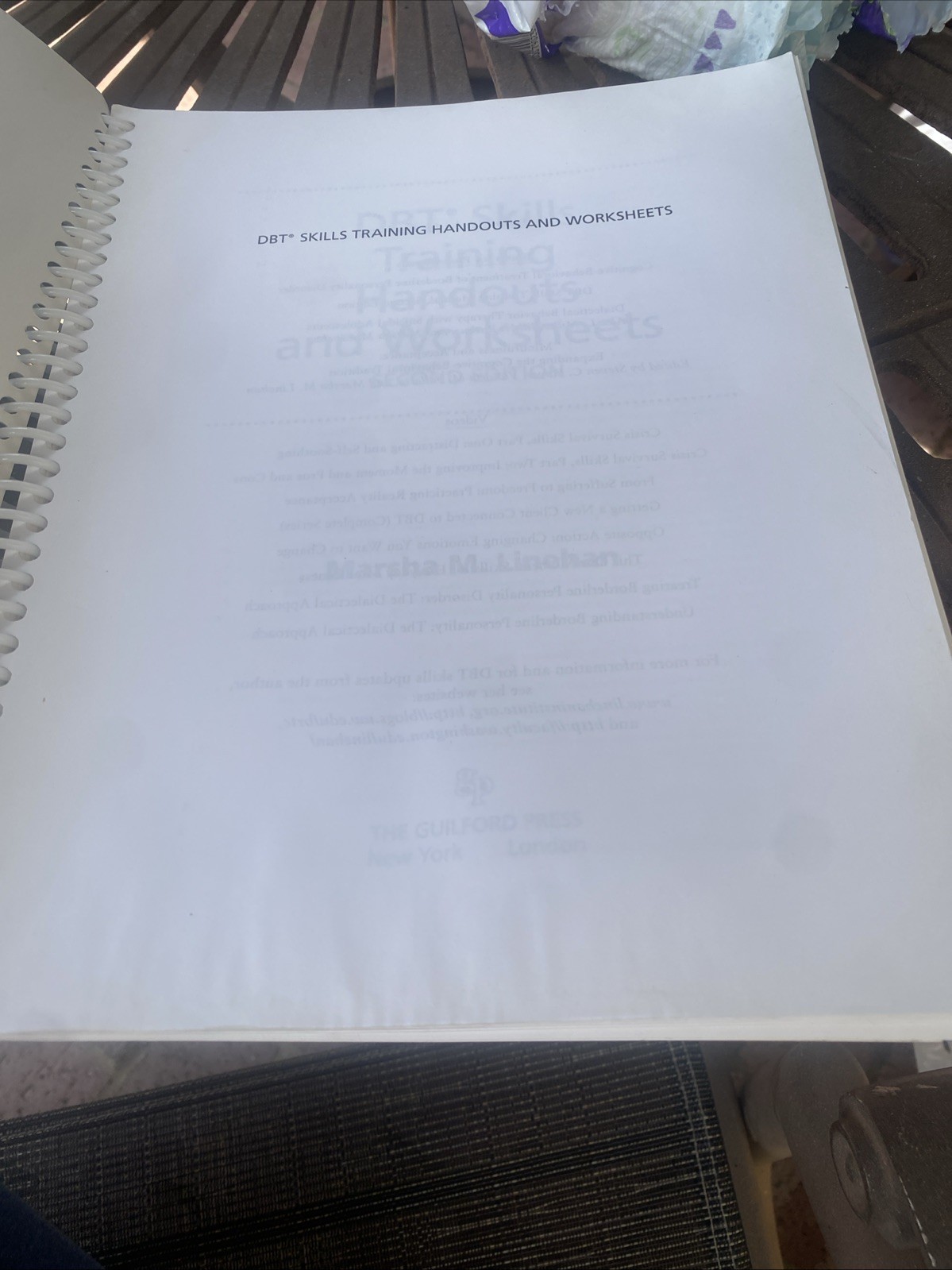 DBT Skills Training Handouts and Worksheets – 2014 2nd Ed spiral bound –
