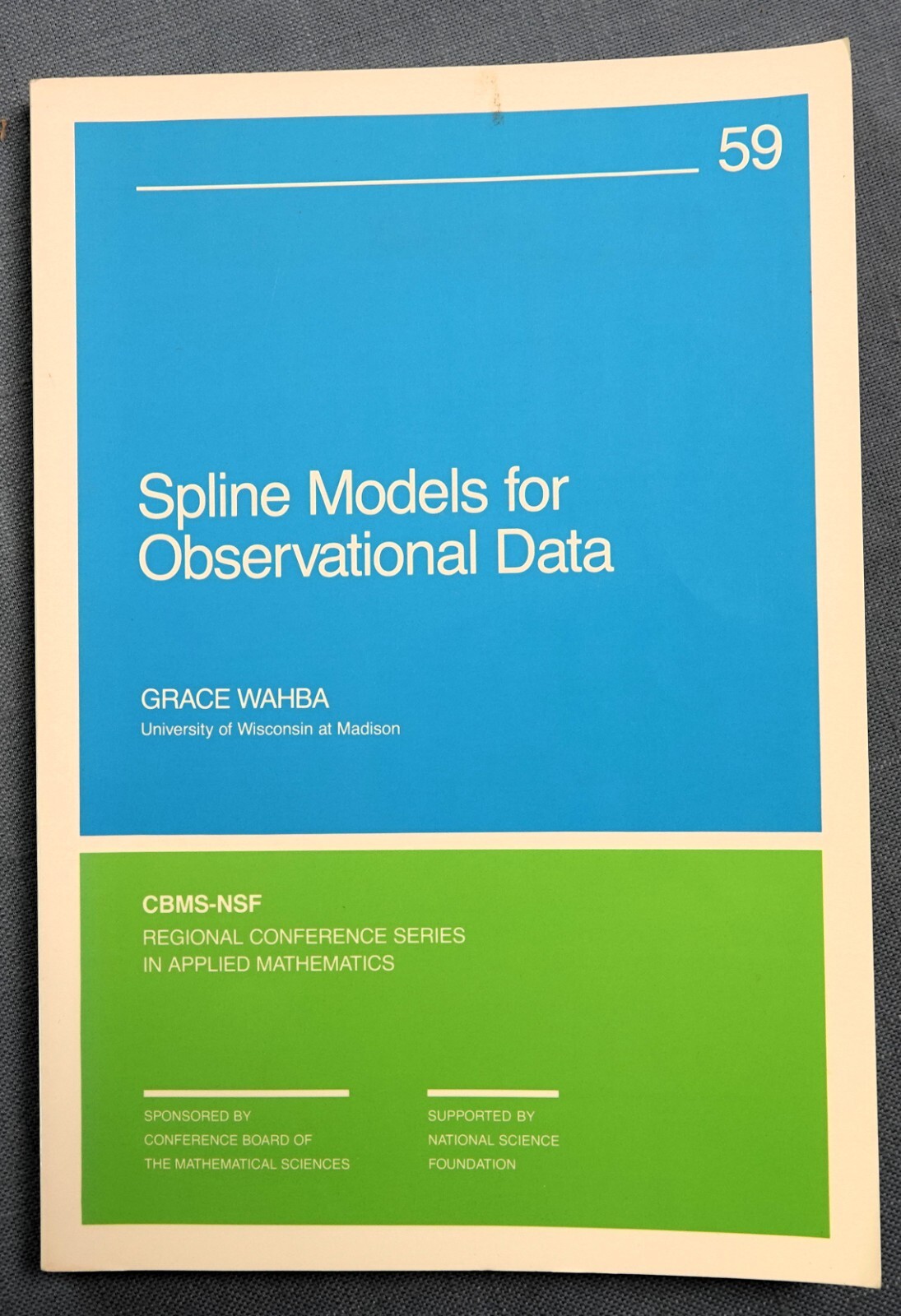 Spline Models for Observational Data by Grace Wahba (1990, Trade Paperback)