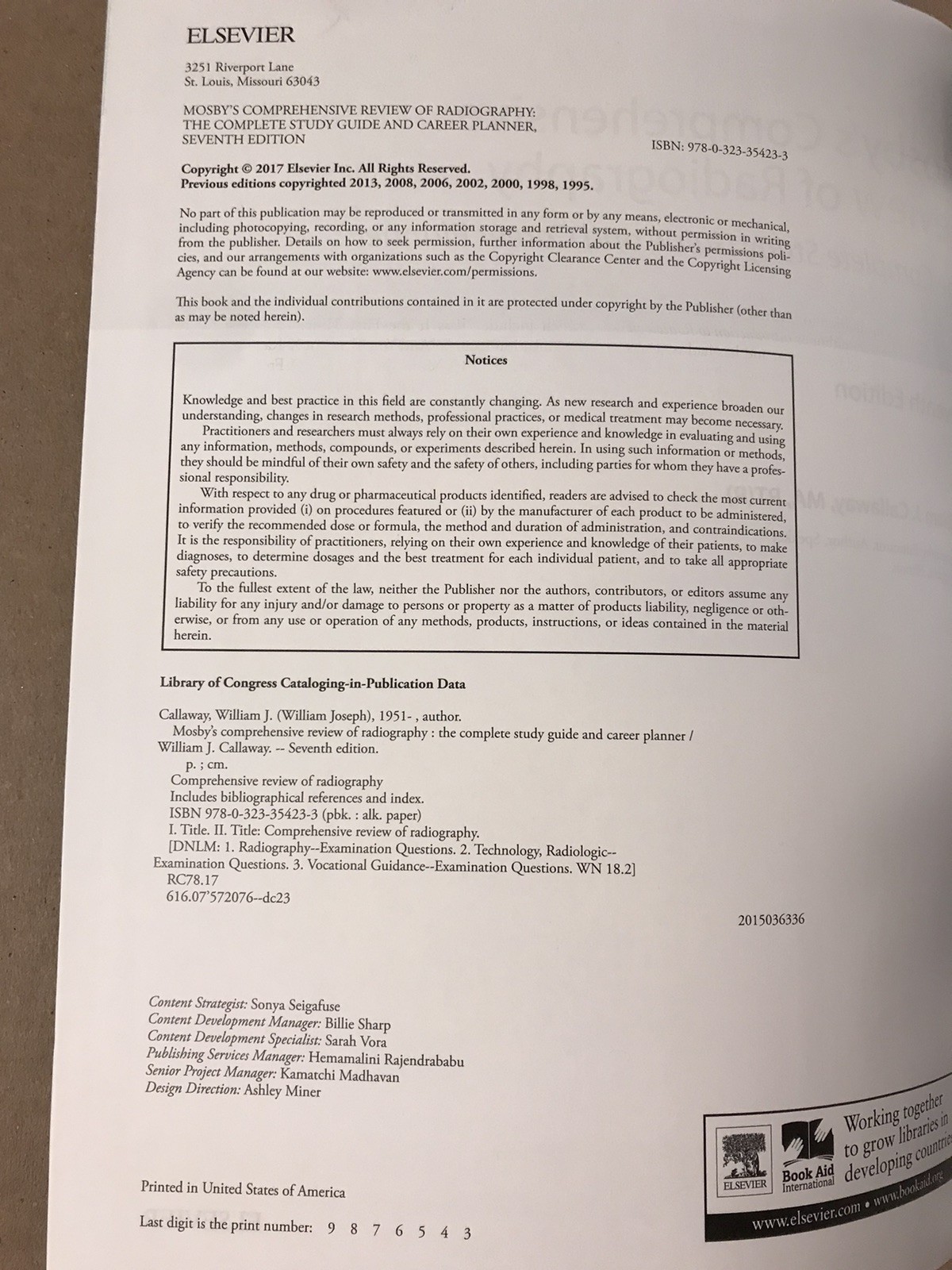 Mosby’s Comprehensive Review of Radiography – Seventh 7th Edition – Study Guide