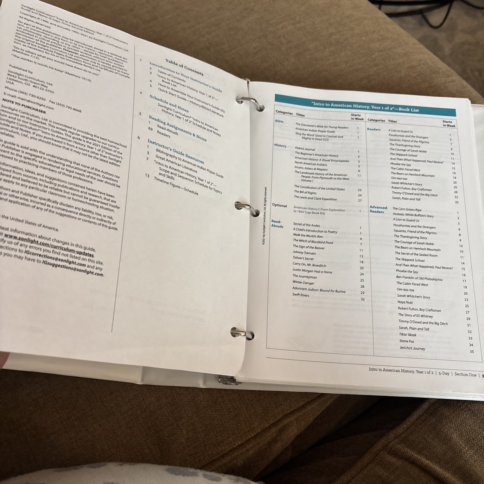 D Intro to American History Year 1 – Sonlight Instructors Guide
