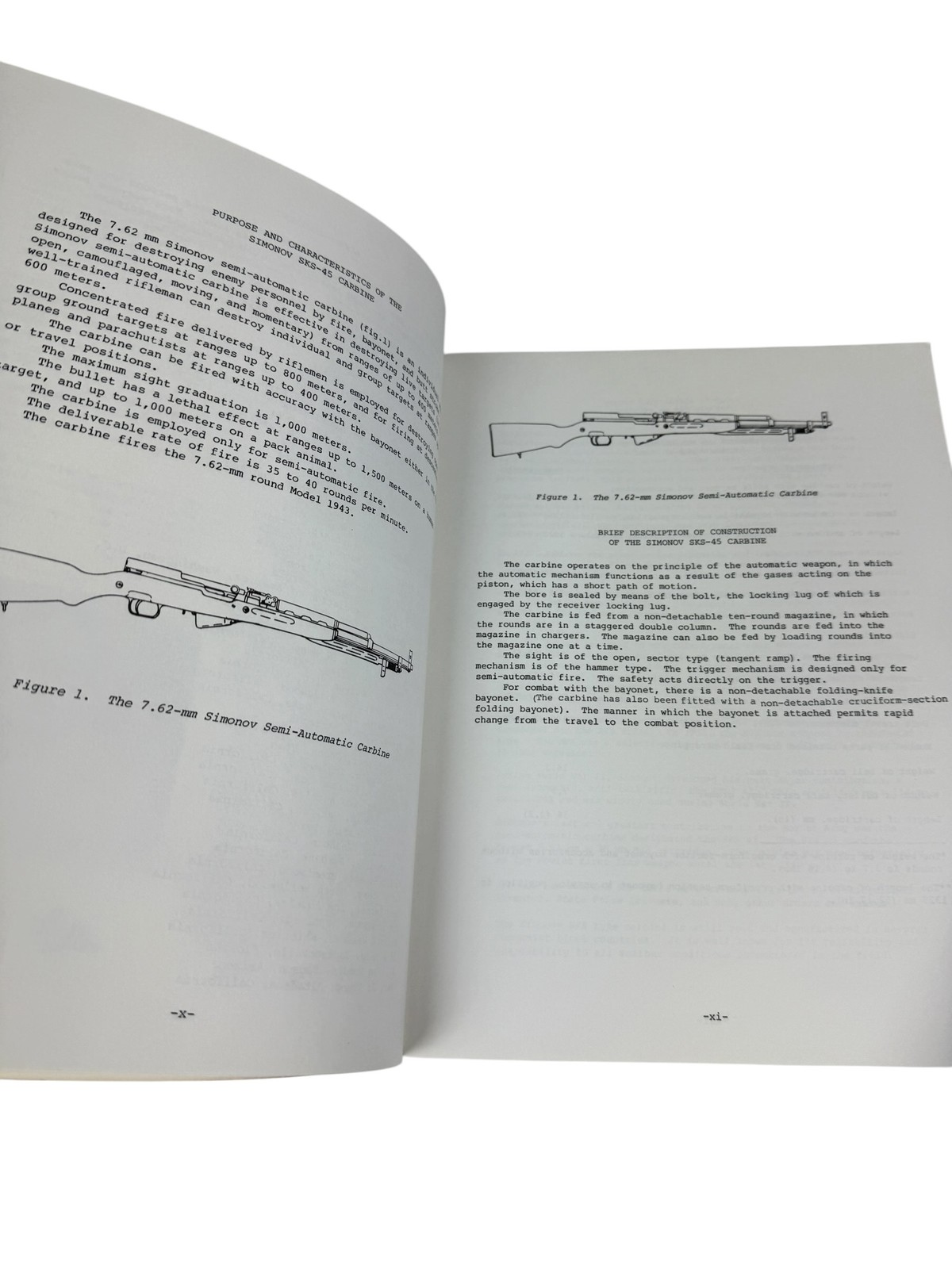 Simonov SKS-45 Type Carbines Manual Buyer’s Guide Color Drawings Combat Photos
