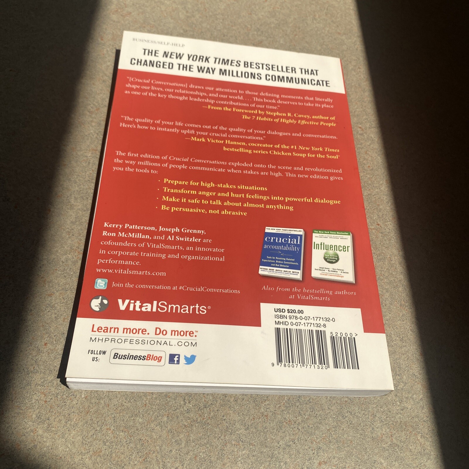 Crucial Conversations: Tools for Talking When Stakes are High by Kerry Patterson
