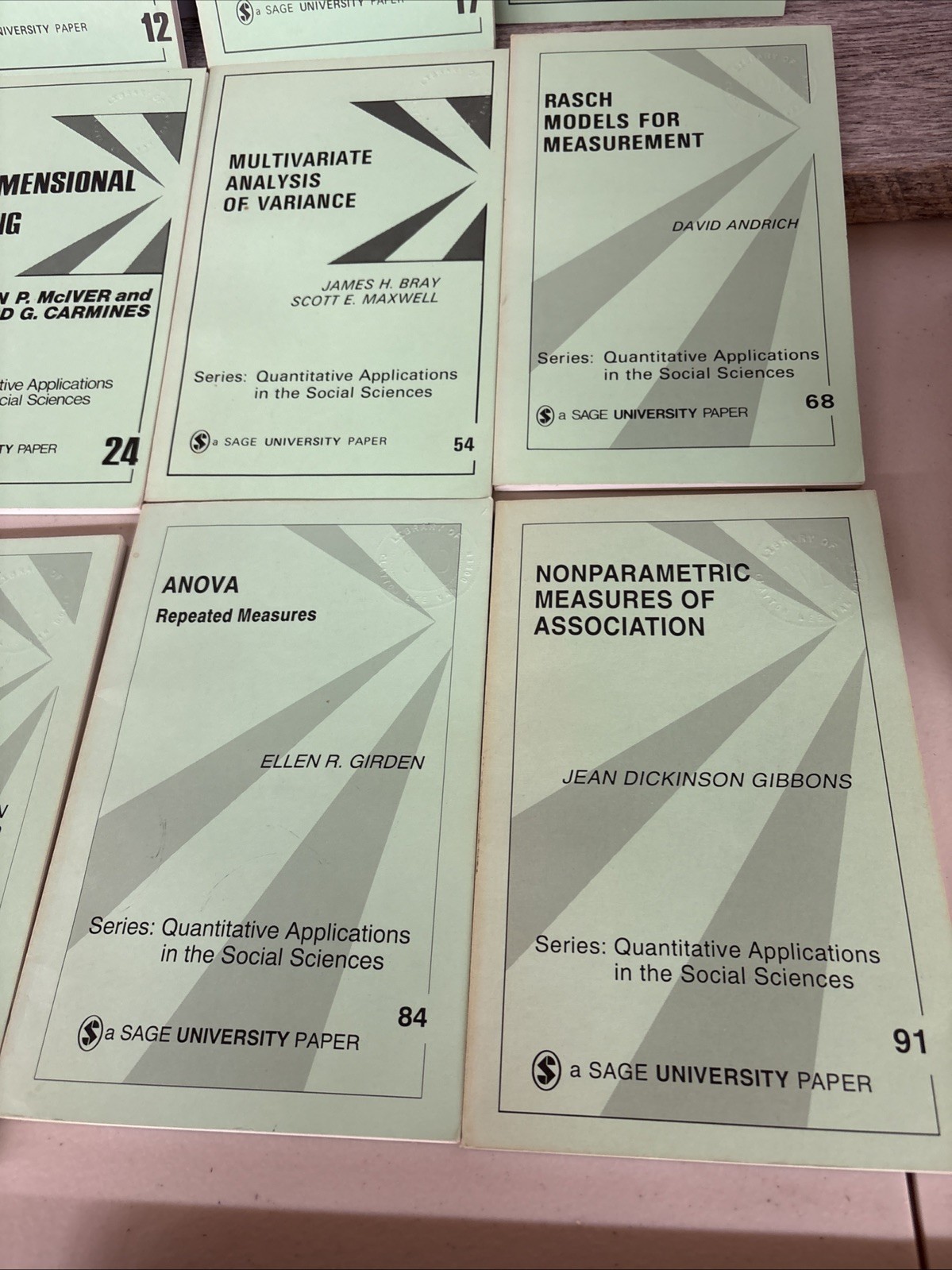 Sage University Book Lot of 9 Quantitative Applications In The Social Sciences