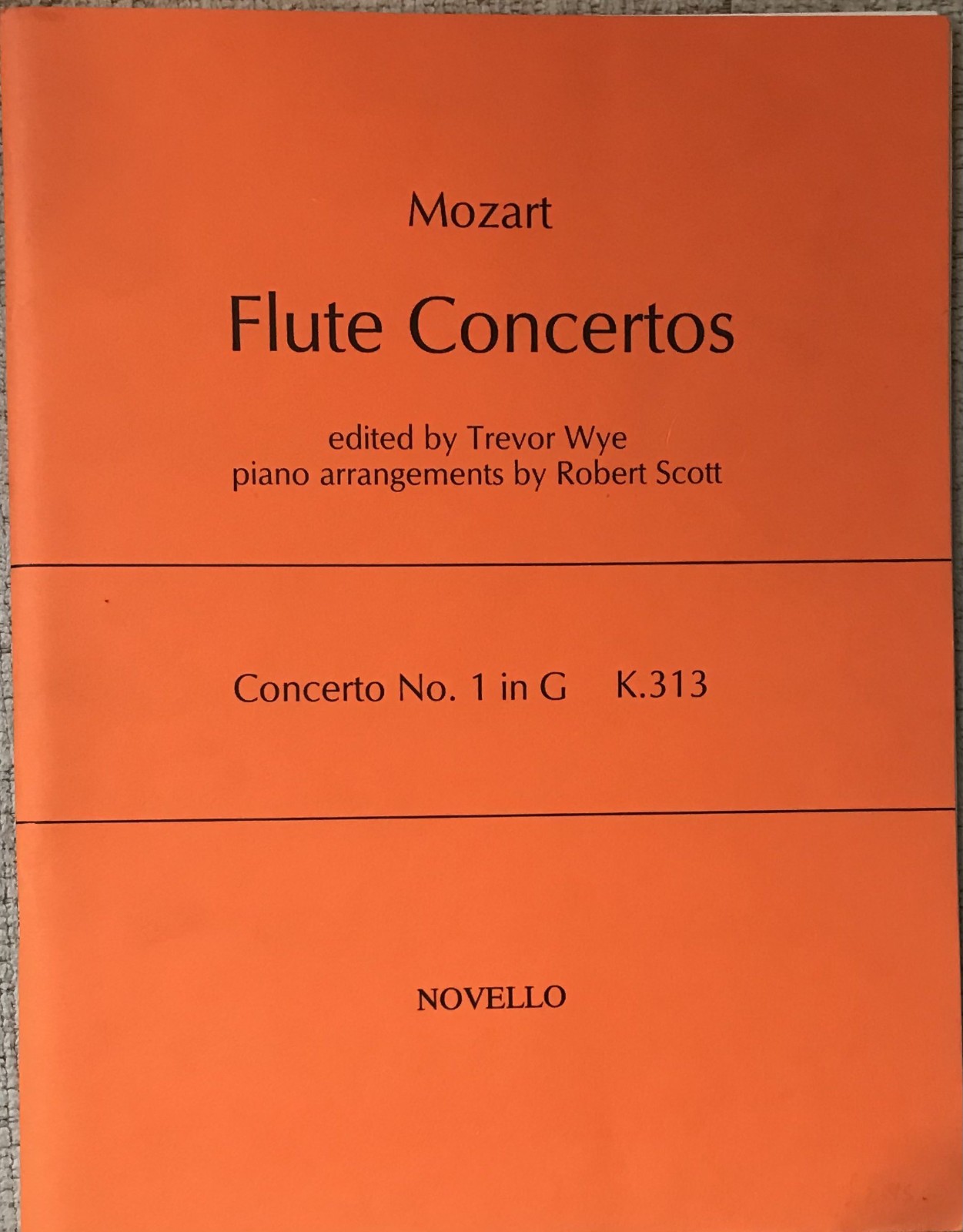MOZART » FLUTE CONCERTO NO. 1 IN G » PB VG+ SCORE W/ SEPARATE FLUTE PART
