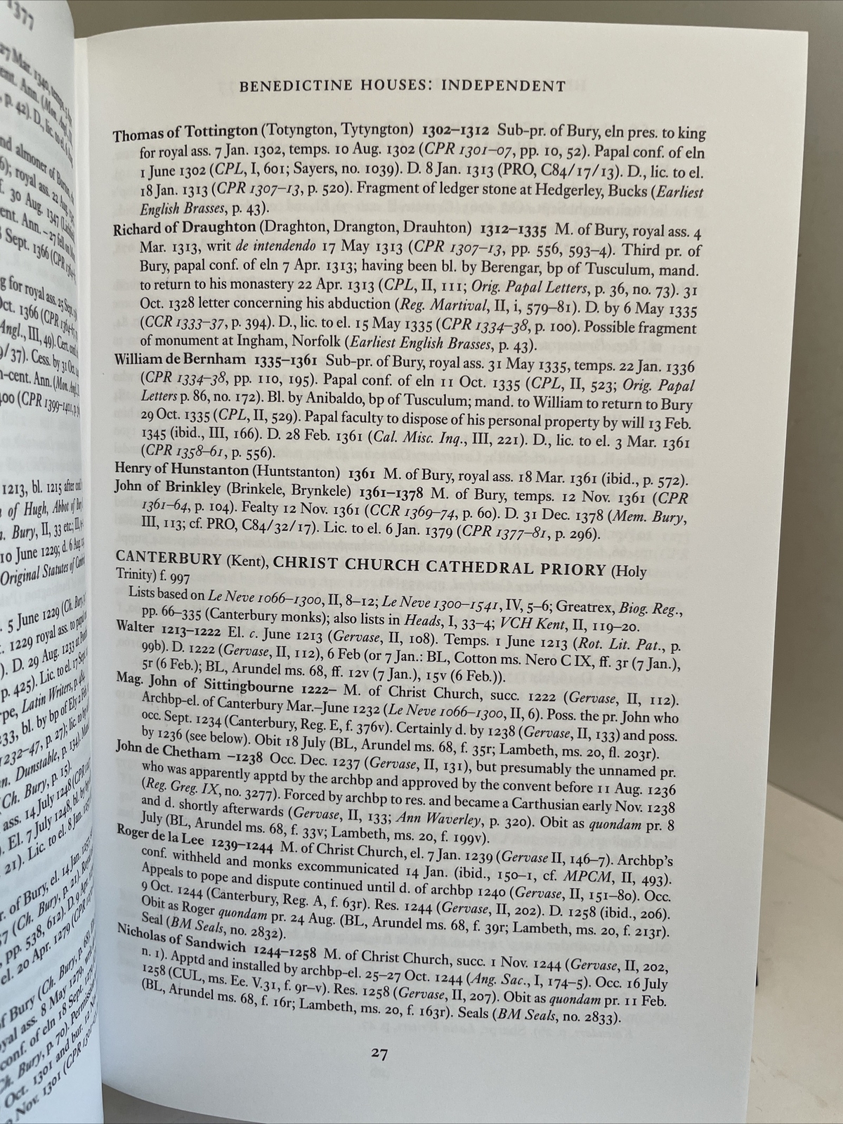 The Heads of Religious Houses England and Wales II 1216-1377; ORDERS, ENGLISH