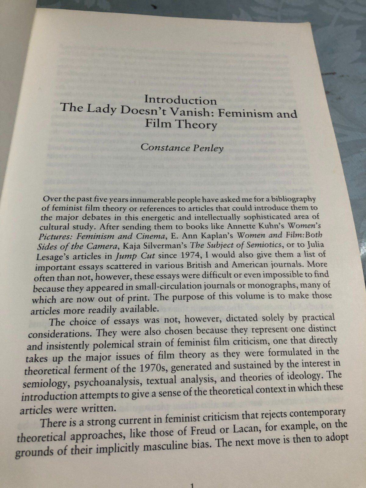 RARE! Feminism and Film Theory by Constance Penley (1988, Uk-B Format Paperback)
