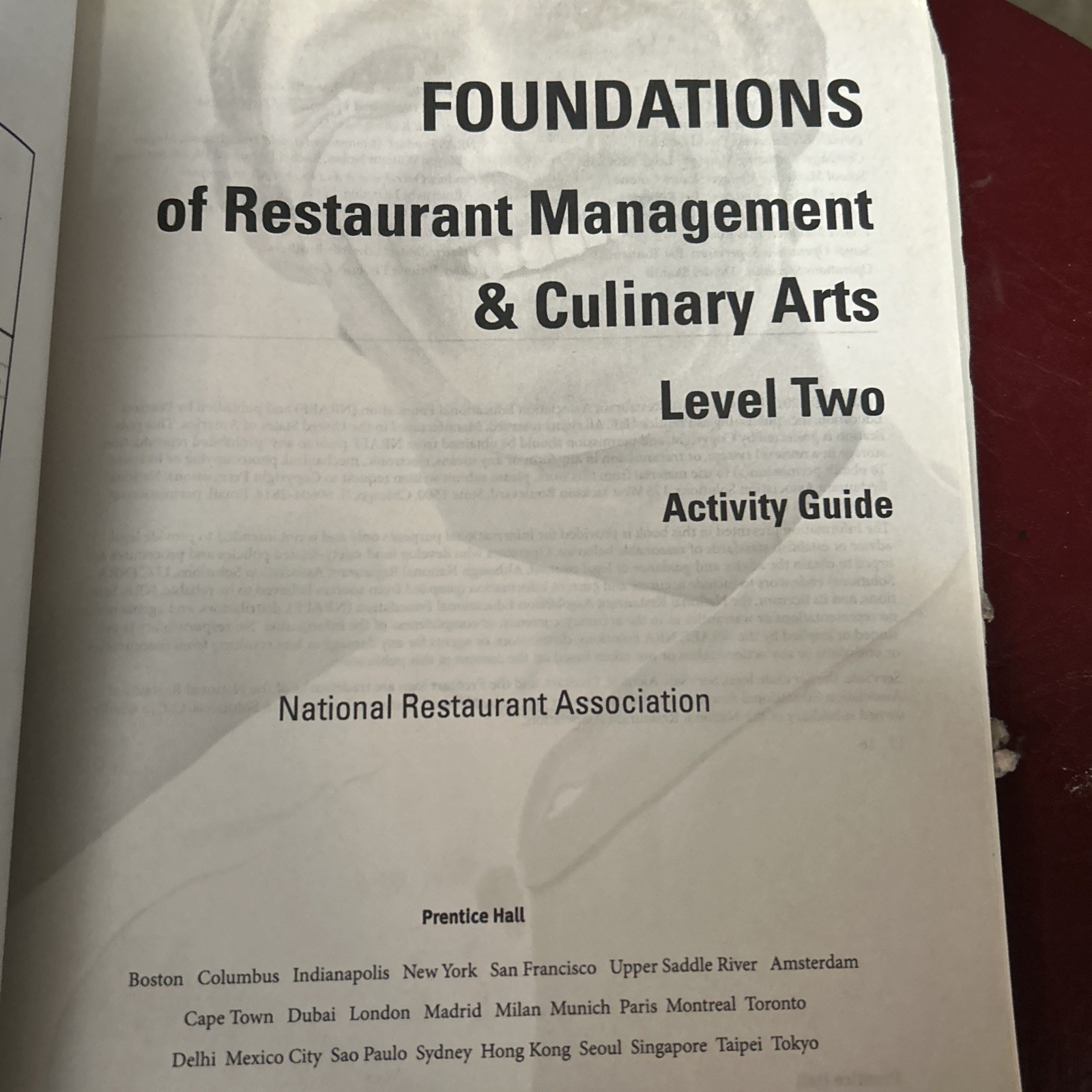 Activity Guide for – Paperback, by National Restaurant Association – Very Good o
