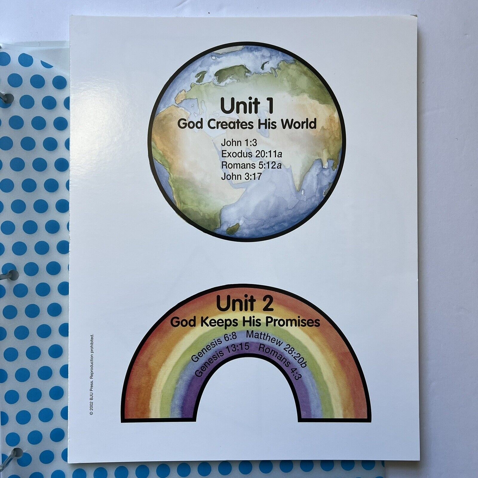 BJU Press Bible Truths 1 A Fathers Care Student Handouts Homeschool Curriculum