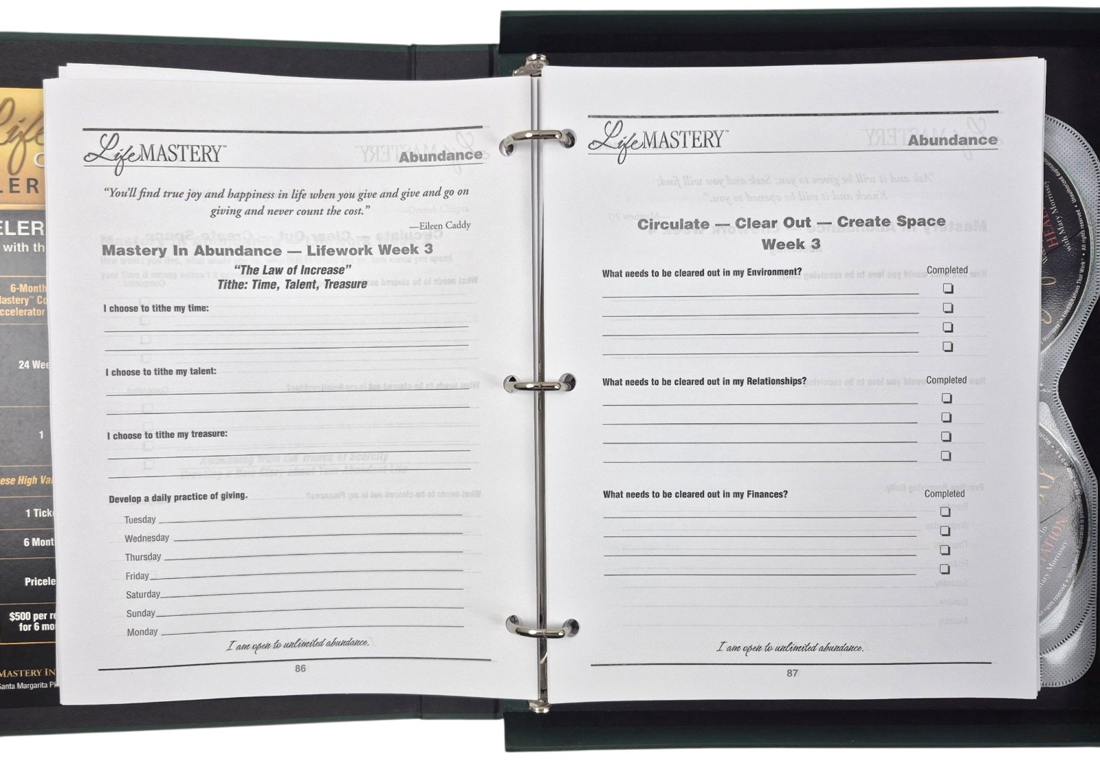 Life Mastery 6 Months Instructor Guide & Workbook & 6 Audio CDs Mary Morrissey
