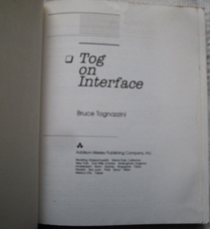 Tog on Interface by Bruce Tognazzini (1992, Paperback.) ***UK SELLER***