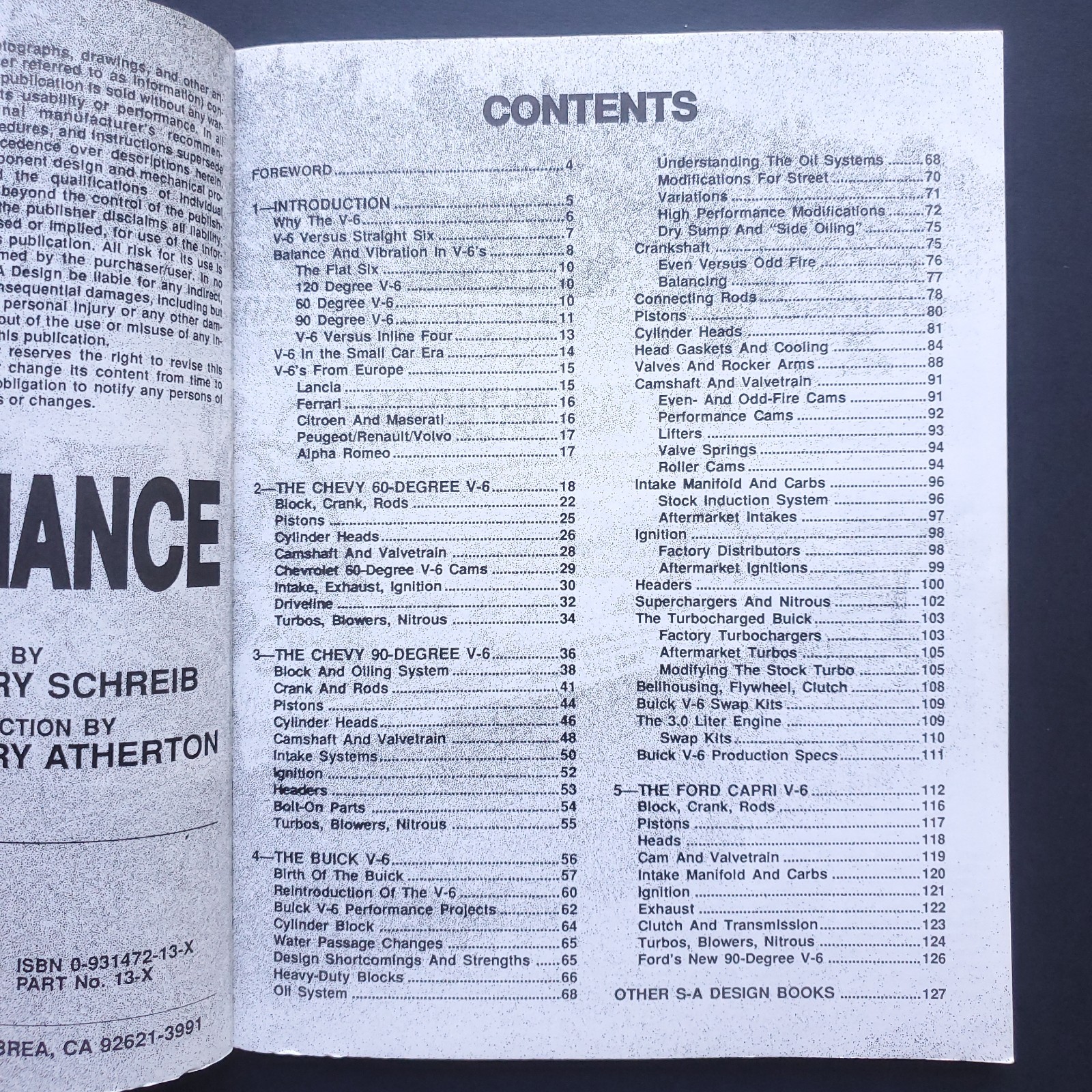 V-6 Performance Buick Ford & Chevy Building Engines PB Book Pat Ganahl 1988