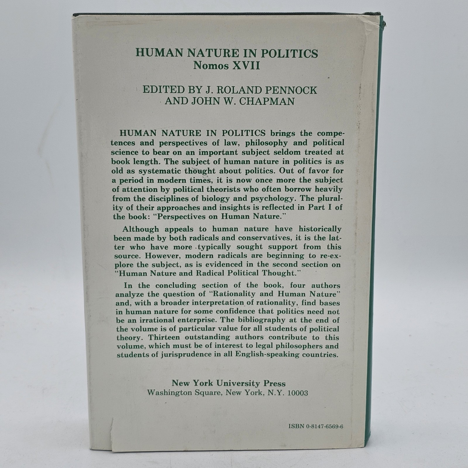 Due Process J Roland Pennock 1977 HC w/DJ Nomos XVIII Political Theory